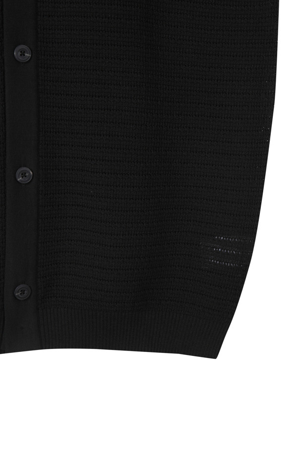 CUSTOMELLOW - 가디건 - Black Mesh Half Sleeve Cardigan