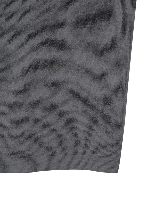 CUSTOMELLOW - 스웨터 - Grey Soft Half Collar Sweater