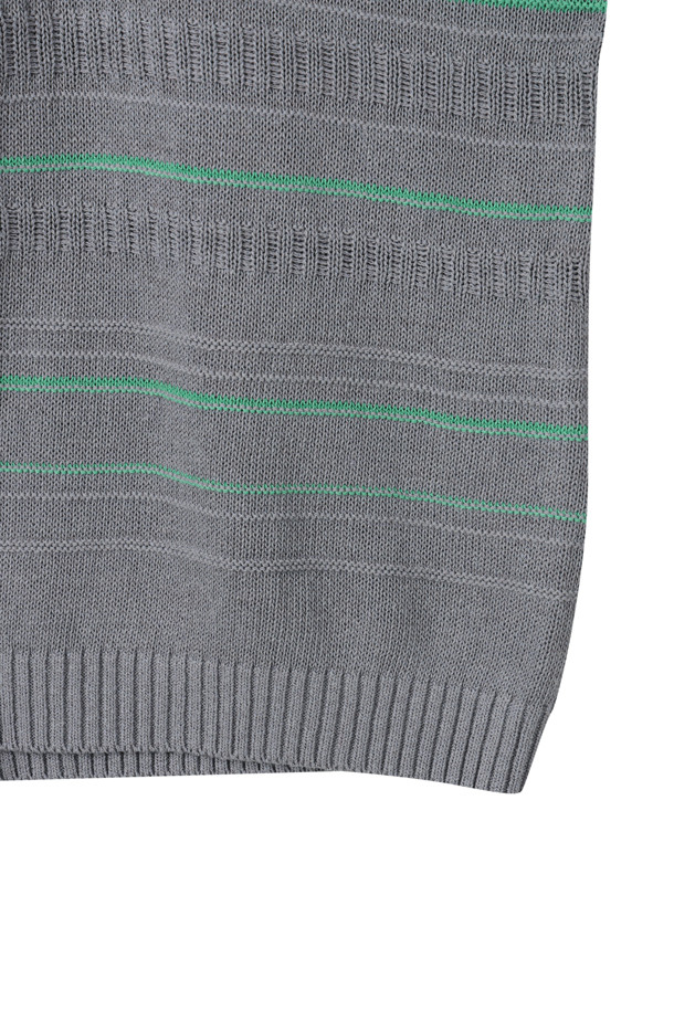 CUSTOMELLOW - 스웨터 - Grey Pin Stripes Sweater