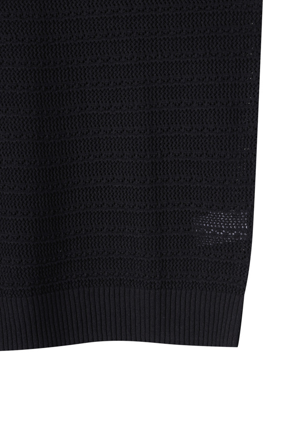 CUSTOMELLOW - 스웨터 - Black Solid Netting Sweater