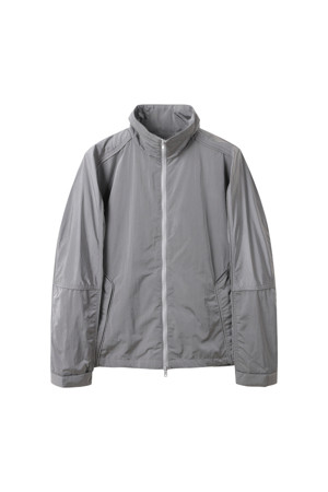 Grey Nylon Windbreaker Jacket