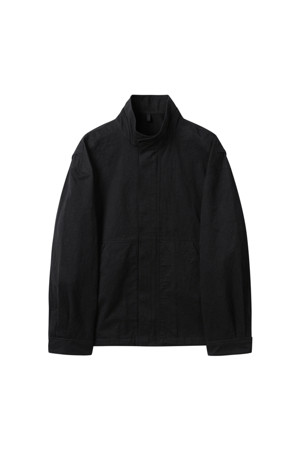 Black Creased Cotton Jacket