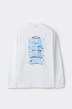 [BISCO SMITH] White Graphic T-shirt