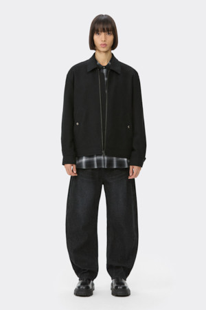 Black Tweed Zip Jacket