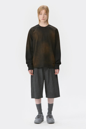 Grey Dyed Cotton Bermuda Shorts