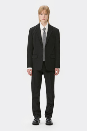 Black Regular Fit Setup Pants