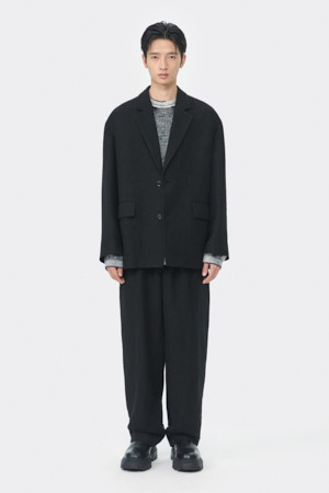 Black Wide Fit Gauze Setup Pants