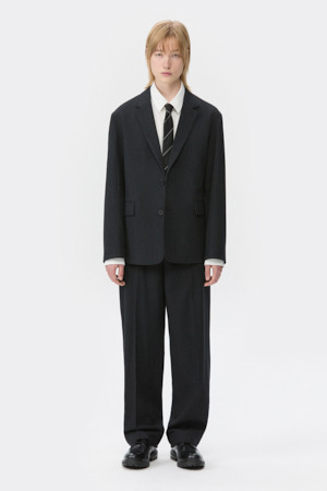 Black Loose Fit Corduroy Setup Pants