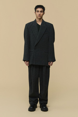 [HED MAYNER] Grey Wool Curved Pants