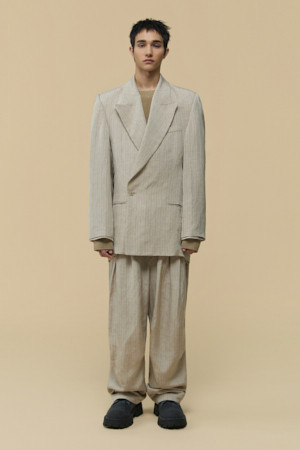 [HED MAYNER] Ivory Linen Curved Pants