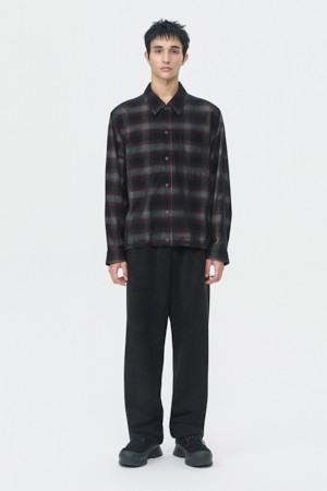 Red String Check Outer Shirt