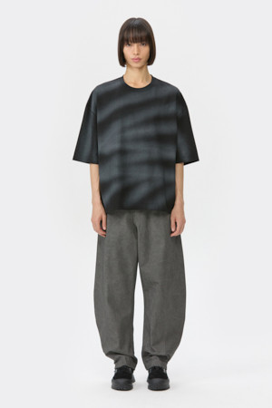 Black Print Half Sleeve T-shirt