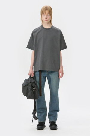 Grey Garment Dyed Half Sleeve T-shirt