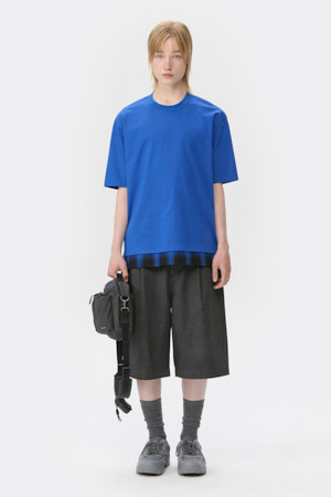 Blue Layered Half Sleeve T-shirt