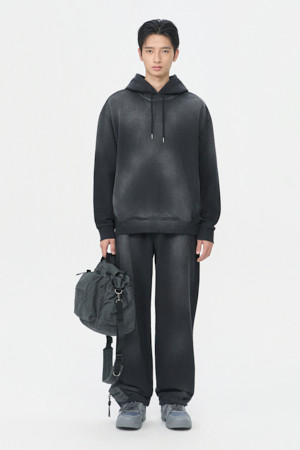 Grey Woven Layered Hoodie