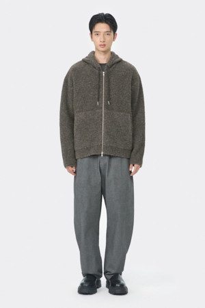 Brown Cloud Hood Zip Cardigan