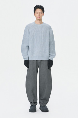 Blue Metal Yarn Neck Sweater