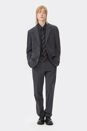 Grey Regular Fit Setup Jacket