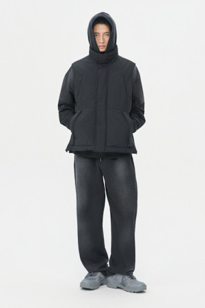 Black Incision Padded Vest