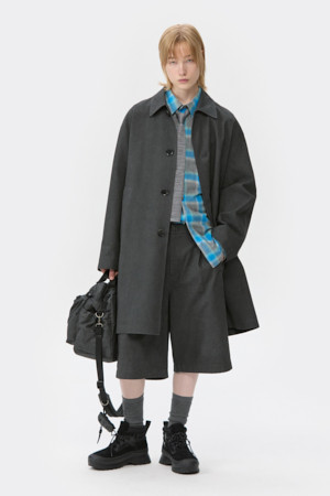 Grey Belted Mac Coat