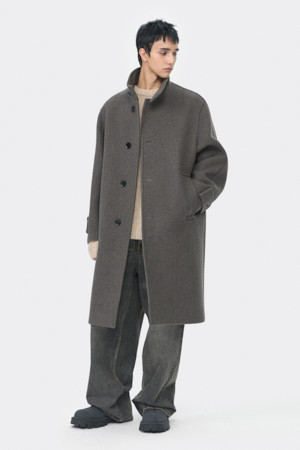 Brown Wool Highneck Coat
