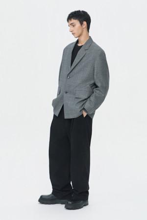Grey Wool Check Jacket