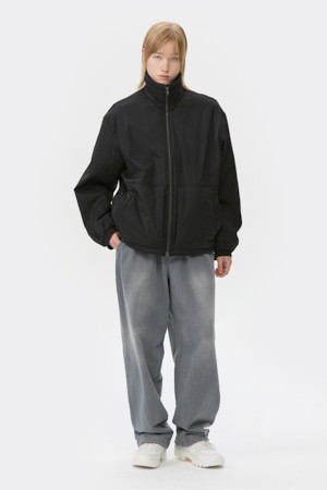 Black High Neck Padded Blouson