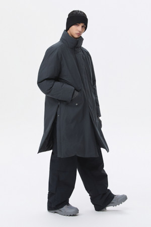 Grey Long Down Jacket