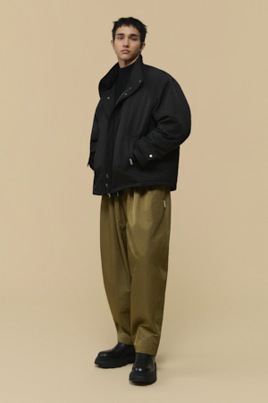 [HED MAYNER] Black Oversized Fit Padded Parka