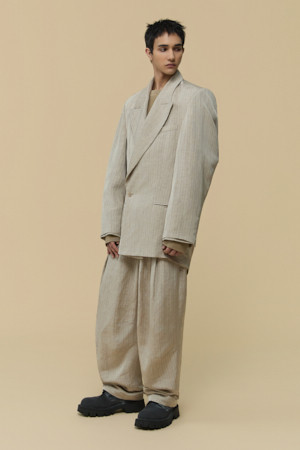 [HED MAYNER] Ivory Linen Falling Back Jacket