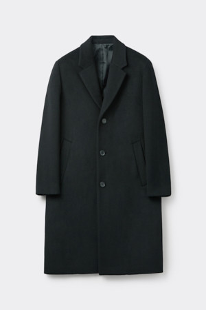 Black Wool Chesterfield Coat