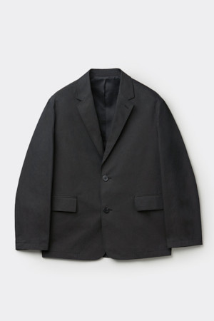 Black Loose Fit Cotton Setup Jacket