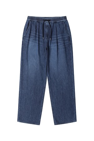 Blue Wide Fit Banding Jeans