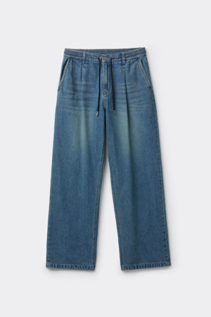 Blue Loose Fit Drawstring Jeans