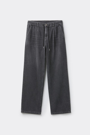 Grey Loose Fit Drawstring Jeans