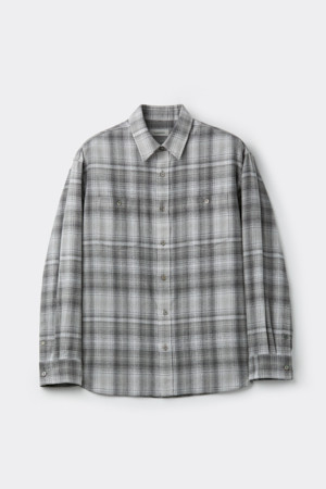 Dark Grey Oversized Fit Check Shirt