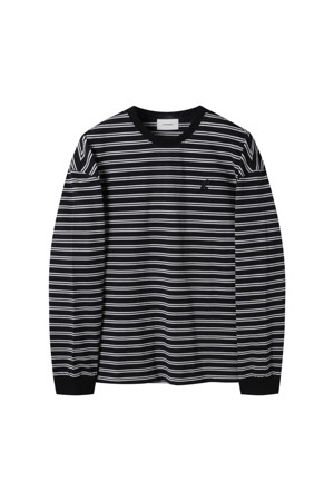 [Outlet] Black Stripe Long Sleeve T-shirt