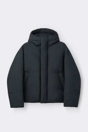 Black Hood Short Down Jacket