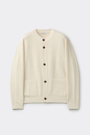 Ivory Cotton Round Cardigan