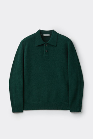 Green Chenille Collar Sweater