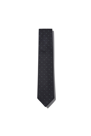 Navy Silk Flower Tie