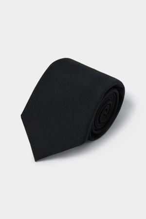 Black Wool Solid Tie