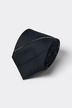 Navy Silk Stripe Tie
