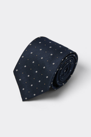 Navy Flower Tie