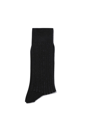 Black Two Tone Rib Socks