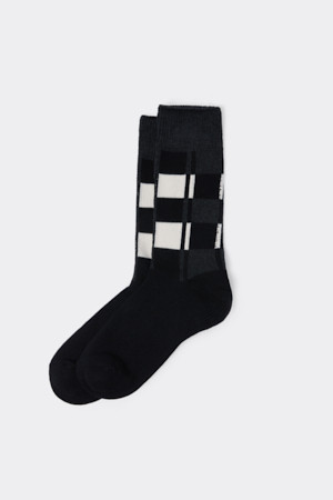 Black Check Socks