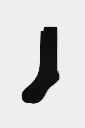 Black Rib Long Socks