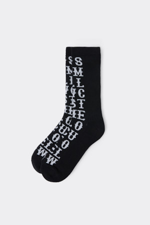 Black Graphic Socks