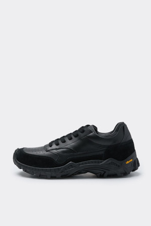 Black Vibram Leather Sneakers