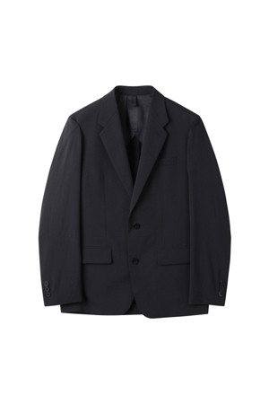 Black Slim Fit Wool Blended Setup Jacket